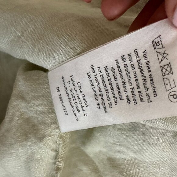 OPUS Linen Button Shirt Germany Sage Green Oversized High Quality - Picture 16 of 16